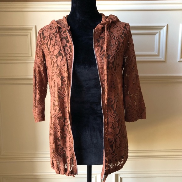 Brown Lace Cardigan From Anthropologie 
